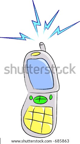 A cartoon vector illustration of a cell phone