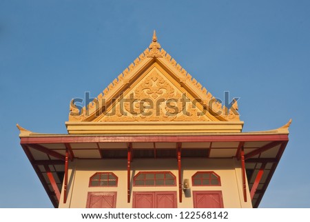 Thai temple roof gable with apex