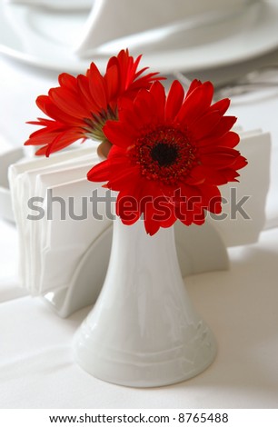 red flower vase