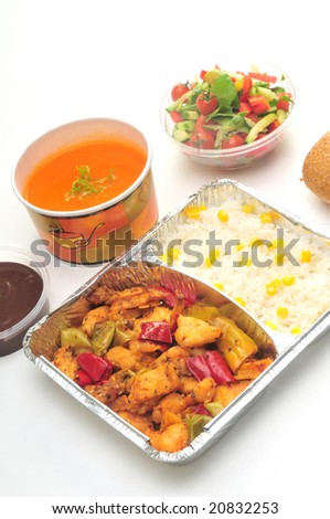 ready meal in aluminium containers