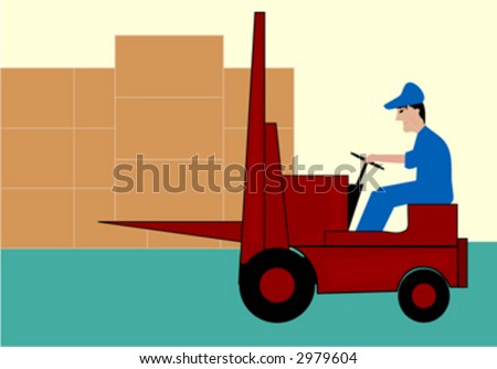 red forklift