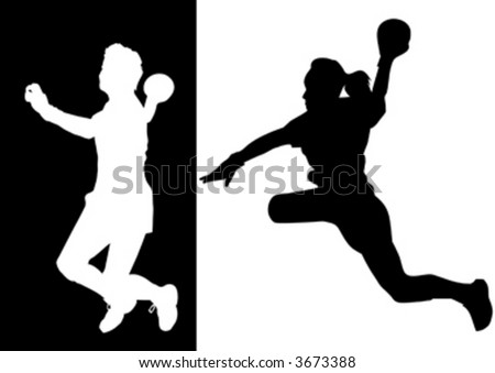 stock vector : silhouettes of handball