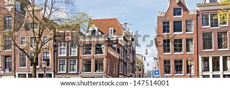 Amsterdam. Typical facades of city streets