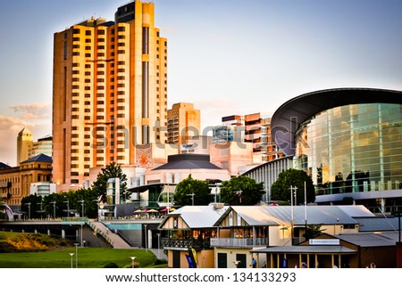 Adelaide skyline at sunset Adelaide skyline at sunset