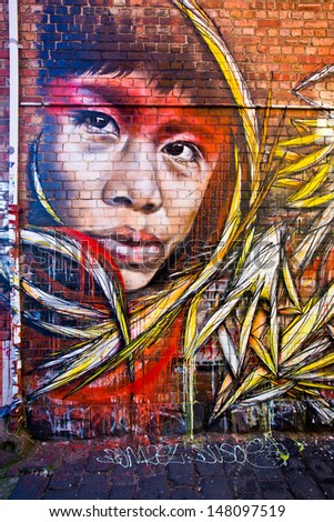 Melbourne - June 29: Street Art By Unidentified Artist. Melbourne\'S Graffiti Management Plan Recognises The Importance Of Street Art In A Vibrant Urban Culture - June 29, 2013 In Melbourne, Australia.