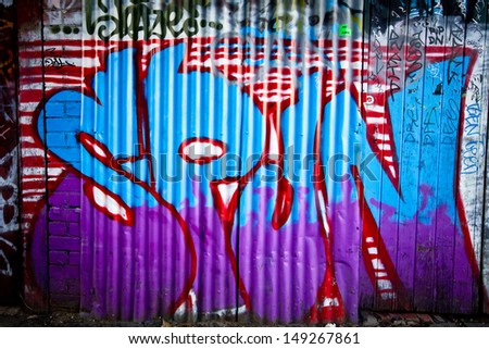 MELBOURNE - JUNE 29: Street art by unidentified artist. Melbourne\'s graffiti management plan recognises the importance of street art in a vibrant urban culture - June 29, 2013 in Melbourne, Australia