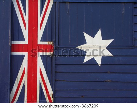 Australian Flag on Bathing Box