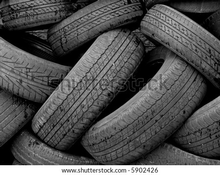 stock photo Old Car Tyres