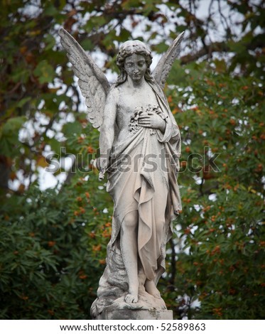 stock photo Statue of an angel at a Melbourne Cemetery
