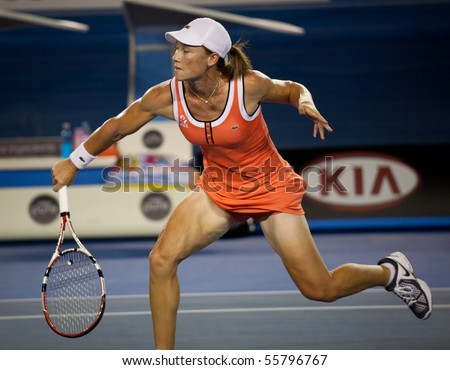 MELBOURNE, AUSTRALIA - JANUARY 23: Samantha Stosur of Australia in her third round win over Alberta Brianti of Italy in the 2010 Australian Open on January 23, 2010 in Melbourne, Australia
