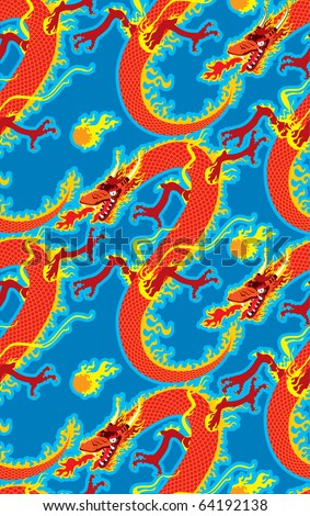 Dragons seamless pattern.  JPEG version.