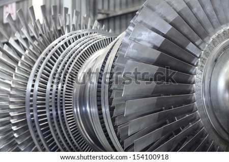 Internal rotor of a steam Turbine at workshop
