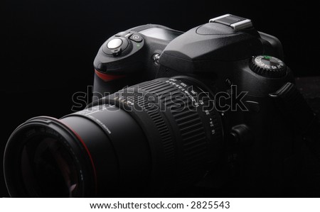 camera lens logo. stock photo : A dslr camera