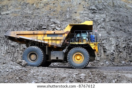 Coal dump truck at open cast mine