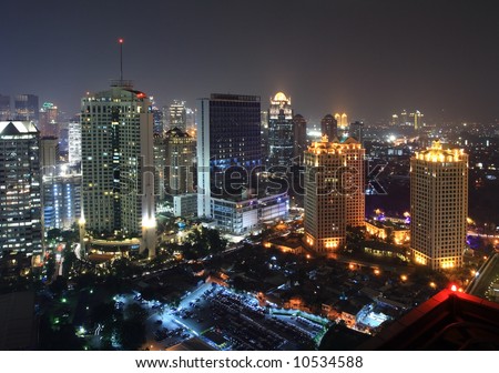 Night view of Jakarta city
