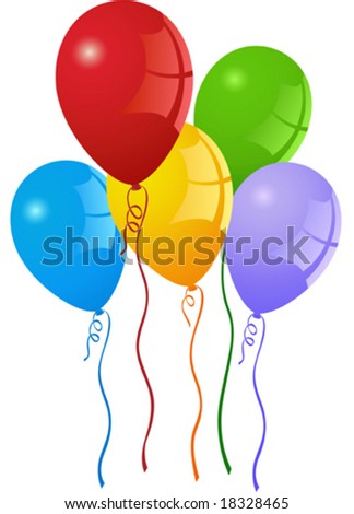 party balloons clip art. stock vector : Colorful party