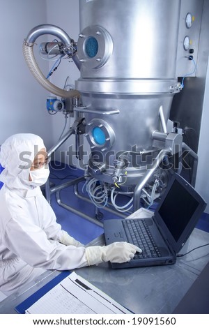 female worker at pharmaceutical factory