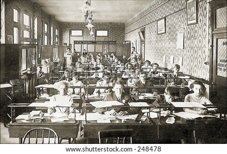 Vintage Photo of a College Classroom With Students