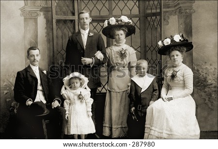Vintage photo of a Family Portrait In Sunday Best