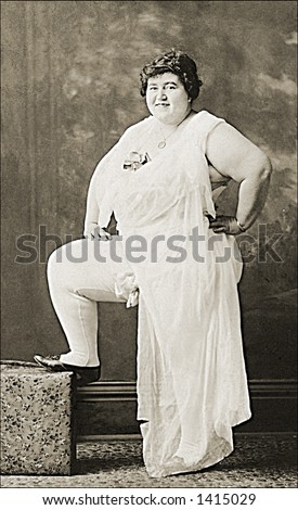 Vintage Portrait Of Plump Woman