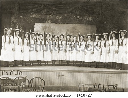 Vintage photo of Women Performers In Sailor Costumes