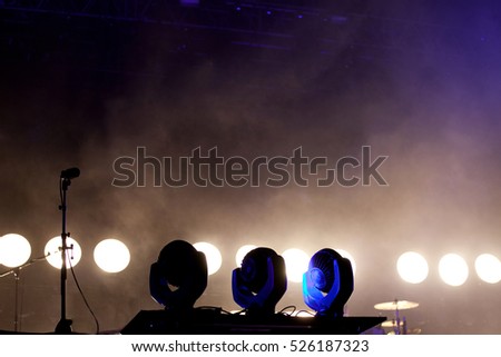 Stage lights at popular music concert