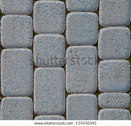 Blue rounded corners block paving