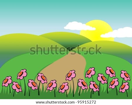 pink flowers summer background