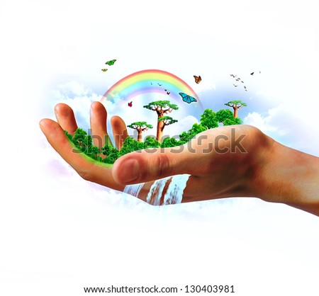 Trees in hand nature / Tree / Ecology tree / Trees environment tree / Nature tree / Nature protection