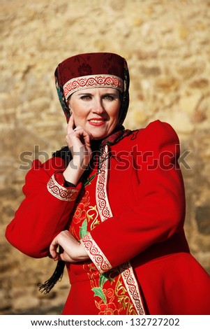 Woman in Russian traditional costume