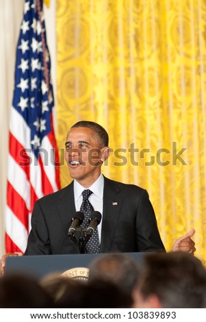 WASHINGTON - MAY 29: President Barack Obama speaks at the Presidential Medal of Freedom ceremony at the White House May 29, 2012 in Washington, D.C.