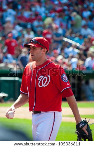 WASHINGTON - JUNE 16:  Nationals pitcher Sean Burnett at the Washington Nationals -New York Yankees game, which the Yankees won after 14 innings of play, on June 16, 2012 in Washington, D.C.