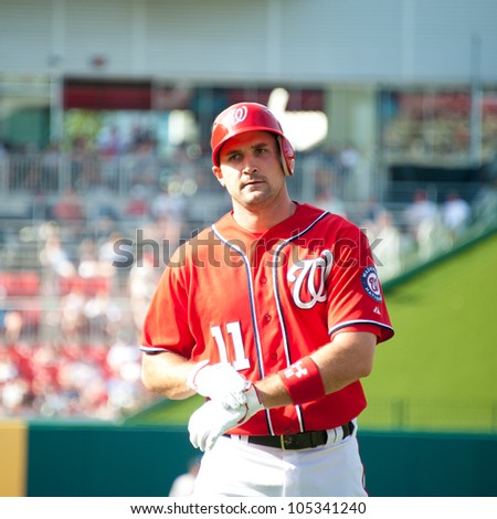 WASHINGTON - JUNE 16:  Ryan Zimmerman during the Washington Nationals - New York Yankees game, which the Yankees won after 14 innings of play, on June 16, 2012 in Washington, D.C.