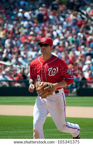 WASHINGTON - JUNE 16:  Danny Espinosa during the Washington Nationals - New York Yankees game, which the Yankees won after 14 innings of play, on June 16, 2012 in Washington, D.C.