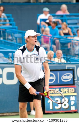 WASHINGTON - AUGUST 3: Kevin Anderson (RSA) falls to Sam Querrey (USA, not pictured) at the Citi Open quarterfinals on August 3, 2012 in Washington.