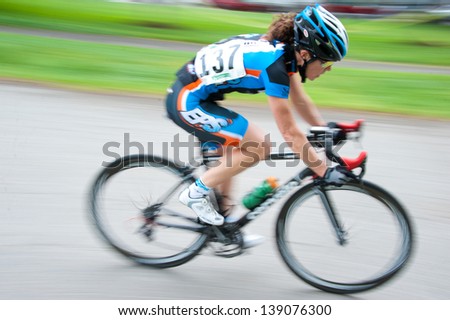 BALTIMORE, MARYLAND - MAY 19: Unidentified cyclists compete at BikeJam on May 19, 2013 in Baltimore, Maryland