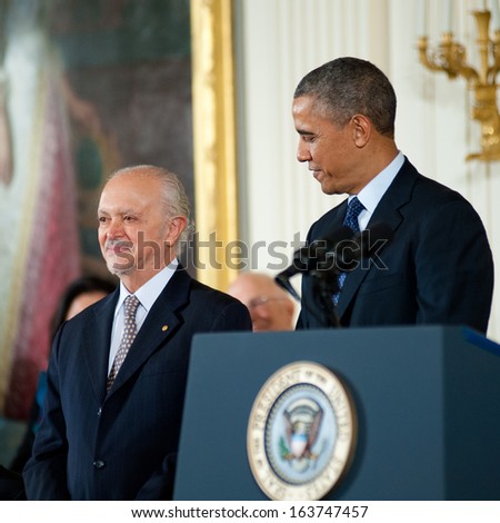 Washington -Â?Â? November 20: Mario Molina receives the Presidential Medal of Freedom at a ceremony at The White House on November 20, 2013 in Washington, DC.