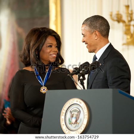 Washington -Â?Â? November 20: Oprah Winfrey Receives The Presidential Medal Of Freedom At A Ceremony At The White House On November 20, 2013 In Washington, Dc.