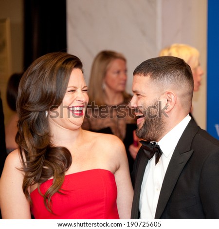 WASHINGTON MAY 3 Ã¢Â?Â? Guillermo Diaz and Katie Lowes share a laugh on the red carpet at the White House CorrespondentsÃ¢Â?Â? Association Dinner May 3, 2014 in Washington, DC