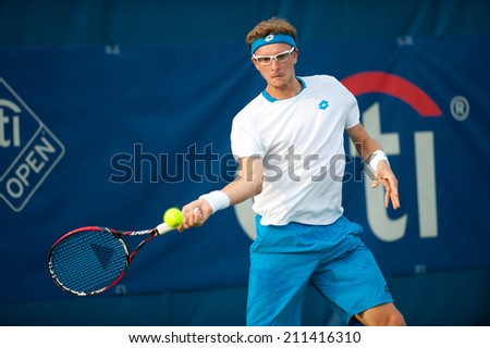 WASHINGTON  JULY 31: Denis Istomin (UZB) falls to American Donald Young (not pictured) at the Citi Open tennis tournament on July 31, 2014 in Washington DC