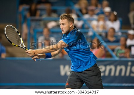 WASHINGTON - AUGUST 7: Jack Sock (USA) falls to Steve Johnson (USA, not pictured) at the Citi Open tennis tournament on August 7, 2015 in Washington DC