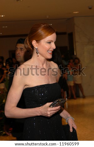 Actress Marcia Cross smiles as she arrives at the White House Correspondents’ Dinner April 26, 2008 in Washington, DC.