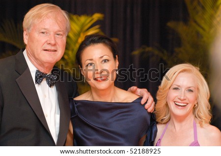WASHINGTON MAY 1 -  Chris Matthews, Ann Curry and Angela Kinsey pose at the White House Correspondents Association Dinner May 1, 2010 in Washington, D.C.