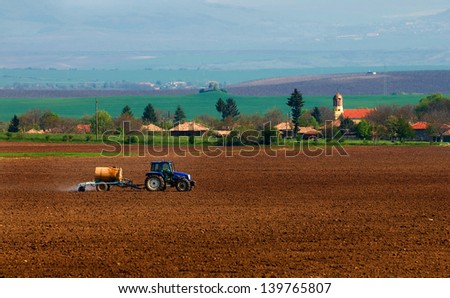agricultural tractor that sprayed crops