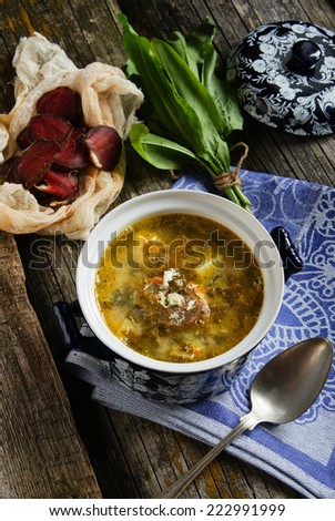 green soup with sorrel (green sorrel shchi)