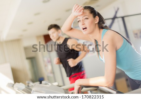 Young woman training in the gym Young woman training in the gym