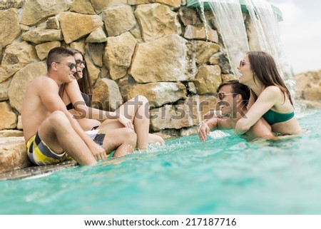 Young people in the swimming pool
