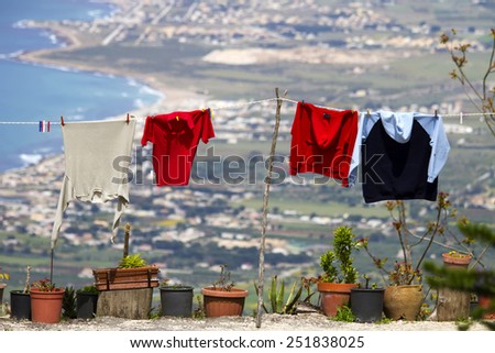 Clothing line at Erice, Sicily