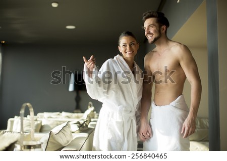 Young couple in the room