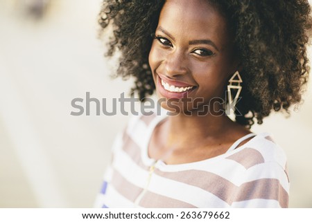 Young black woman on the street
